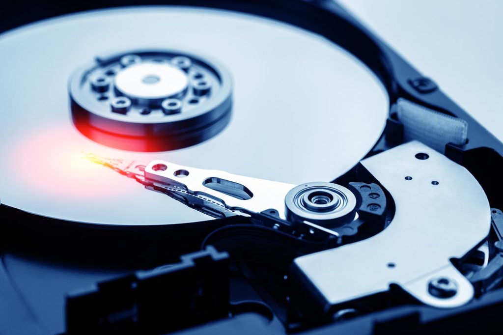 A hard drive being restored, courtesy of our data recovery experts and best-in-class technology!